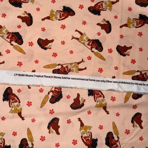 Disney Princess Licensed Moana Floral Print by Springs Creative - 1/2 Yard - Picture 5 of 6